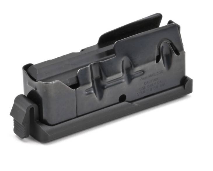 Durable matte black firearm magazine accessory, designed for reliability and superior handling in various conditions.