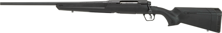 Sleek matte black bolt-action rifle designed for accuracy and precision shooting with ergonomic features.