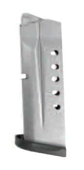 Durable Smith & Wesson M&P Shield steel magazine for 9mm rounds with quick ammo visibility.