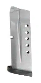 Durable Smith & Wesson M&P Shield steel magazine for 9mm rounds with quick ammo visibility.