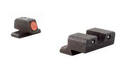 Durable firearm sights with bright front dot and precision rear alignment for improved accuracy.