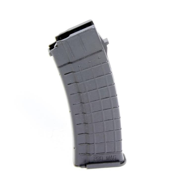 Durable black firearm magazine designed for tactical use with enhanced grip and quick reloading.