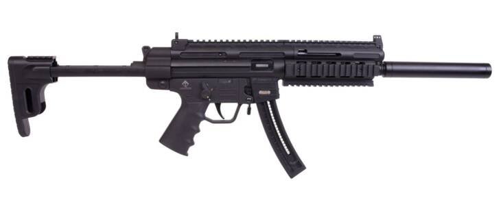 Sleek tactical firearm with modular design, adjustable stock, and versatile accessory rail system.