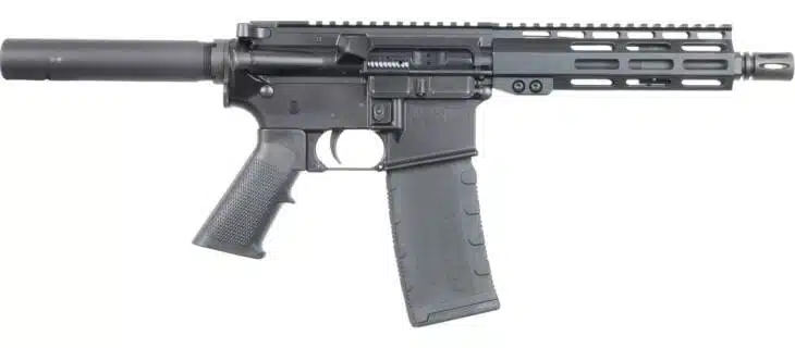 ATIG 15MS Tactical AR Rifle: sleek design, suppressor, modular accessories, perfect for sport and tactics.