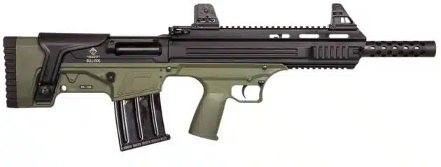 ATIG 410 Tactical Firearm: versatile design with adjustable stock, rail system, and rapid-reload capacity.
