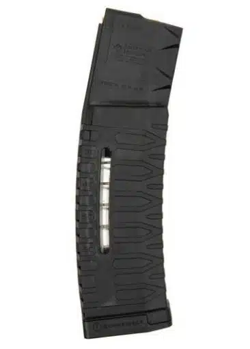 Durable 60-round polymer magazine for ATIM 556, featuring textured grip and clear ammo window.