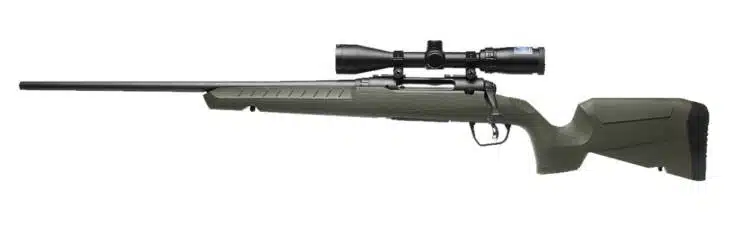 Sleek olive green precision rifle with ergonomic design and high-quality scope for accuracy.