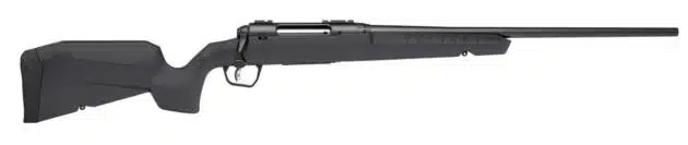 Sleek black bolt-action rifle designed for precision, ergonomics, and exceptional accuracy.