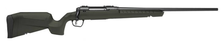 Sleek olive green bolt-action rifle for precision shooting and tactical versatility.