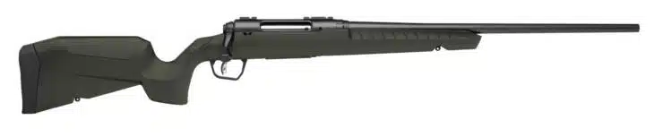 Sleek olive green bolt-action rifle for precision shooting and tactical versatility.