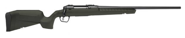 Tactical green bolt-action rifle with matte black barrel for precision shooting and enhanced performance.