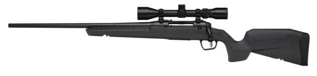 Sleek black precision rifle with scope, ideal for hunting and competitive shooting. Model AXIS2XPGRAYL1645-1.