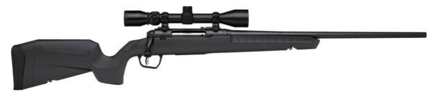 Sleek matte black precision rifle with ergonomic design and integrated scope for accurate shooting.