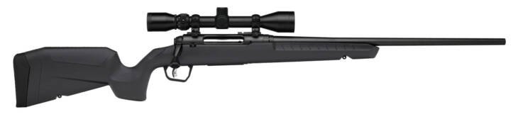 Sleek matte black precision rifle with ergonomic design and integrated scope for accurate shooting.