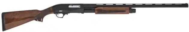 Cobra III Wood Pump Shotgun: Elegant design, matte black metal, and polished wood stock for precision shooting.