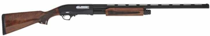 Cobra III Wood Pump Shotgun: Elegant design, matte black metal, and polished wood stock for precision shooting.
