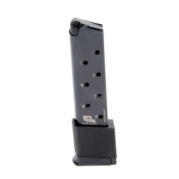 Durable black handgun magazine with numbered holes for easy ammo tracking and reliable performance.