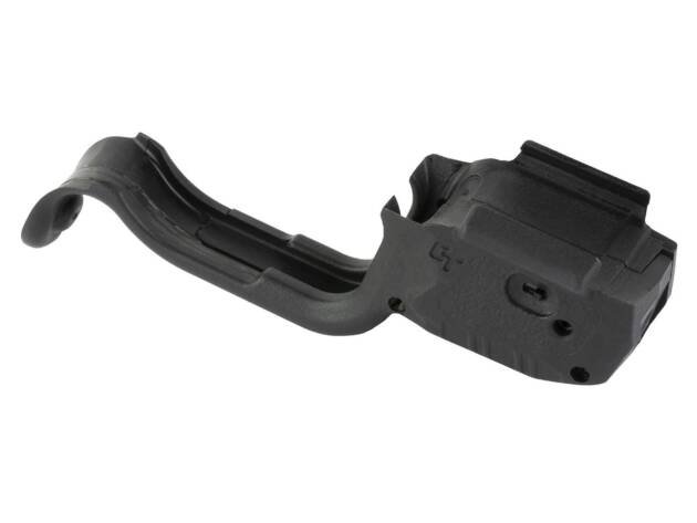 Ergonomic black polymer magazine release lever for quick, reliable magazine changes in firearms.