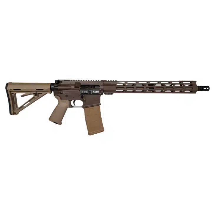 Versatile AR-style tactical rifle with adjustable stock, ergonomic grip, and customizable accessory rails.