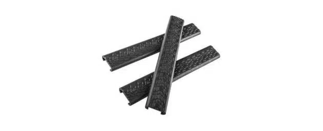 Durable black rectangular panels for construction, offering strength and versatility in various applications.