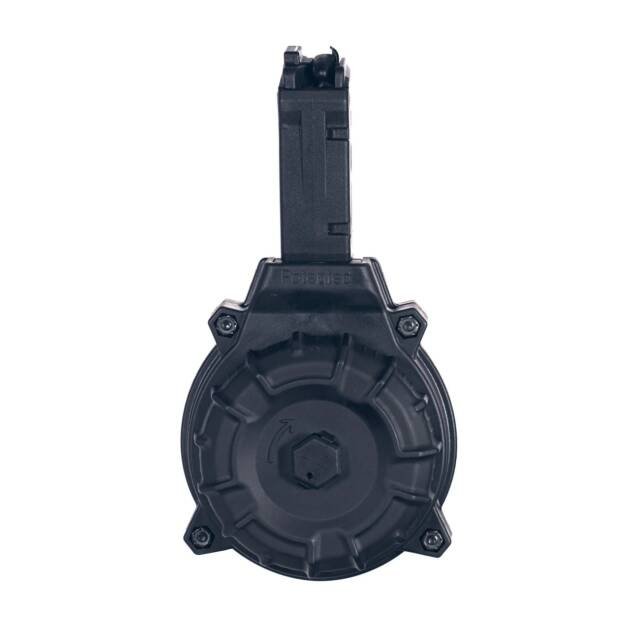 Durable black mechanical connector with hexagonal recess, ideal for automotive and machinery applications.