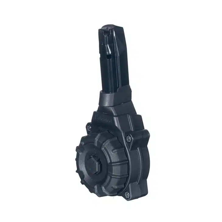 Sleek black mechanical device with textured grip knob for precise operation in industrial applications.
