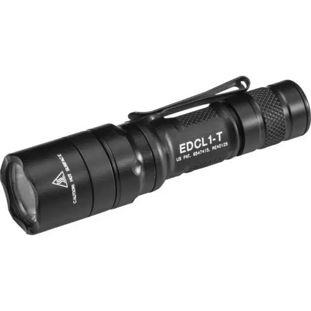 EDCL1-T Tactical Flashlight: Durable, portable LED with adjustable brightness and textured grip for reliability.