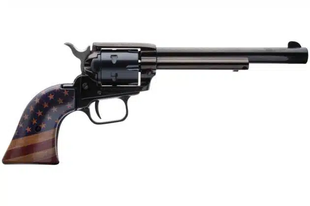 Classic revolver with American flag design, blending historical craftsmanship and modern patriotic artistry.