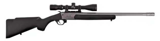 Sleek G3 Black Synthetic Bolt-Action Rifle with polished barrel and precision scope for hunting.