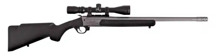 Sleek G3 Black Synthetic Bolt-Action Rifle with polished barrel and precision scope for hunting.