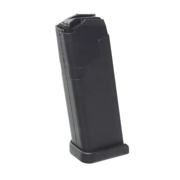 Reliable black polymer magazine GLKA107739 for optimal firearm performance and quick ammunition feeding.