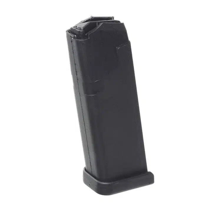 Reliable black polymer magazine GLKA107739 for optimal firearm performance and quick ammunition feeding.