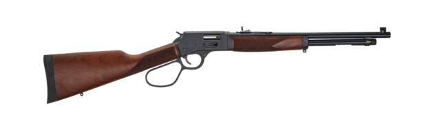 Timeless lever-action rifle with polished barrel and elegant wooden stock, ideal for hunting.