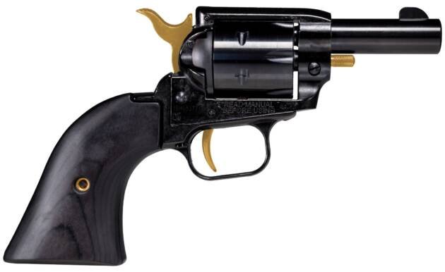 Classic black revolver with ergonomic grip and short barrel, ideal for collectors and enthusiasts.