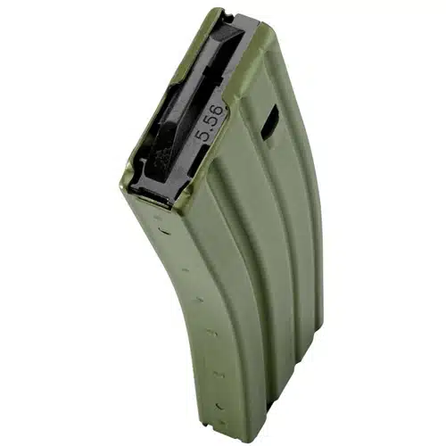 Durable Olive Green 5.56mm Tactical Magazine for AR-15 and M16 – Reliable, Seamless Feeding.