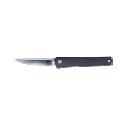 Elegant stainless steel kitchen knife with ergonomic handle for precise slicing and dicing.