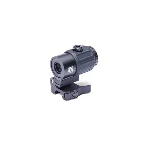 Compact black red dot sight with quick-release mount for improved accuracy and fast target acquisition.