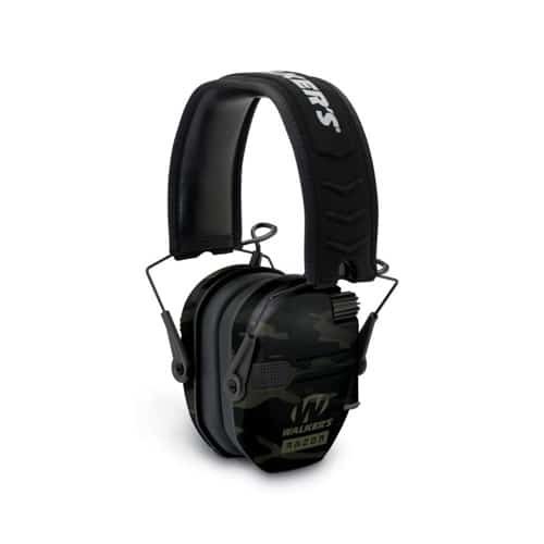 Tactical earmuff headphones with camouflage design for superior noise reduction and comfort.