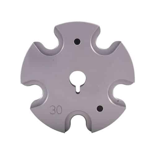 Durable metal floral disc with central hole, six lobes, and versatile fastening options for machinery.