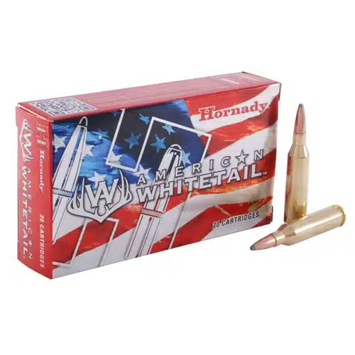 Hornady American Whitetail Ammo: Precision-engineered for whitetail deer hunting in the outdoors.