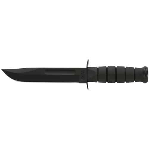 Durable tactical knife with ergonomic grip and straight-edged blade for reliable outdoor performance.