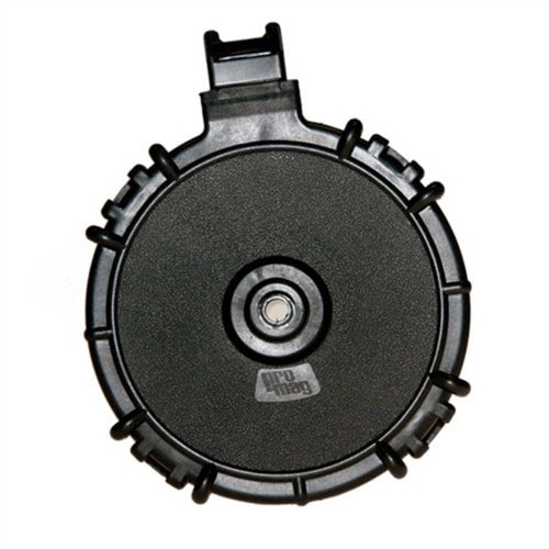 Efficient black cable spool with textured grip for secure handling and easy integration.