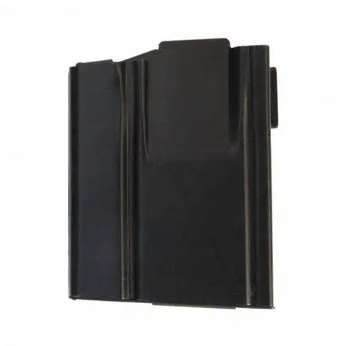 Compact black polymer firearm magazine designed for performance and secure handling.
