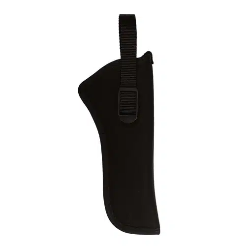 Sleek black holster for firearms, designed for concealed carry, comfort, and quick access.