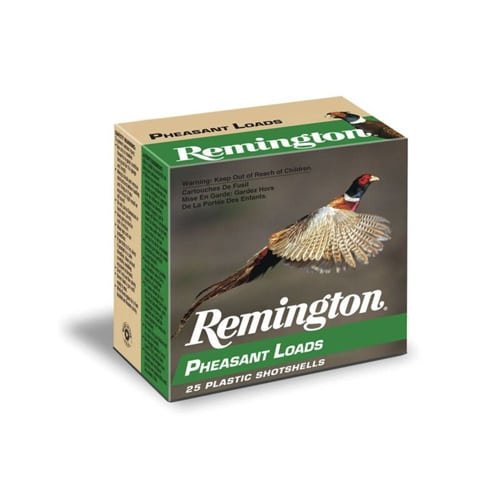 Remington Pheasant Loads: Premium shotshells for reliable game bird hunting with vibrant packaging.