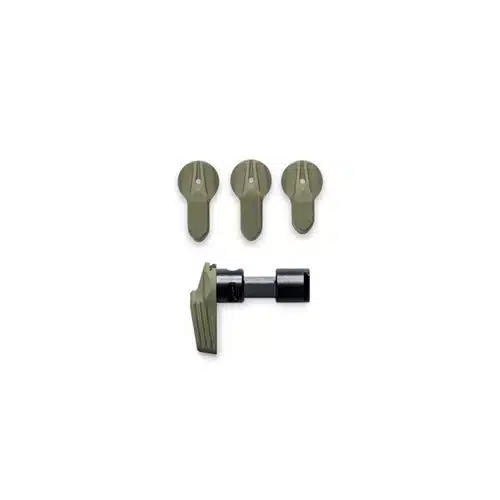 Durable black locking mechanism with three green keys for enhanced security and easy installation.