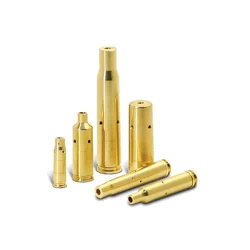 Variety of polished brass cartridge cases showcasing diverse designs for handguns and rifles.