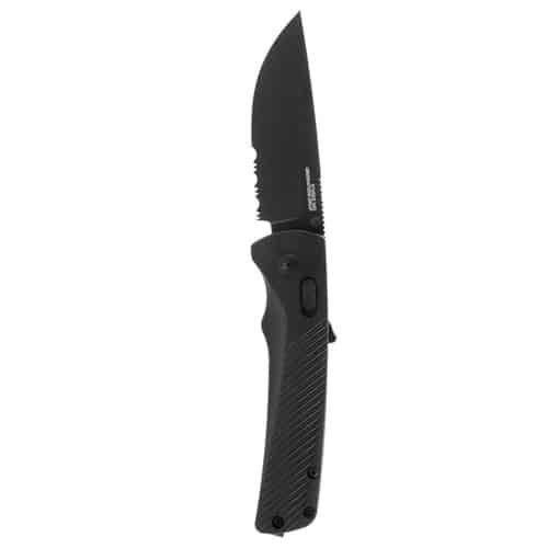 Stylish matte black folding knife with ergonomic handle for precision cutting and everyday use.