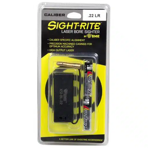 Sight-Rite .22 LR Laser Bore Sighter for accurate alignment, includes batteries, premium construction.