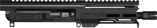 Matte black upper receiver assembly for modern sporting rifles with versatile rail system.